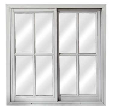 Ventana aluminio blanco corrediza vidrio repartido 120 x 150